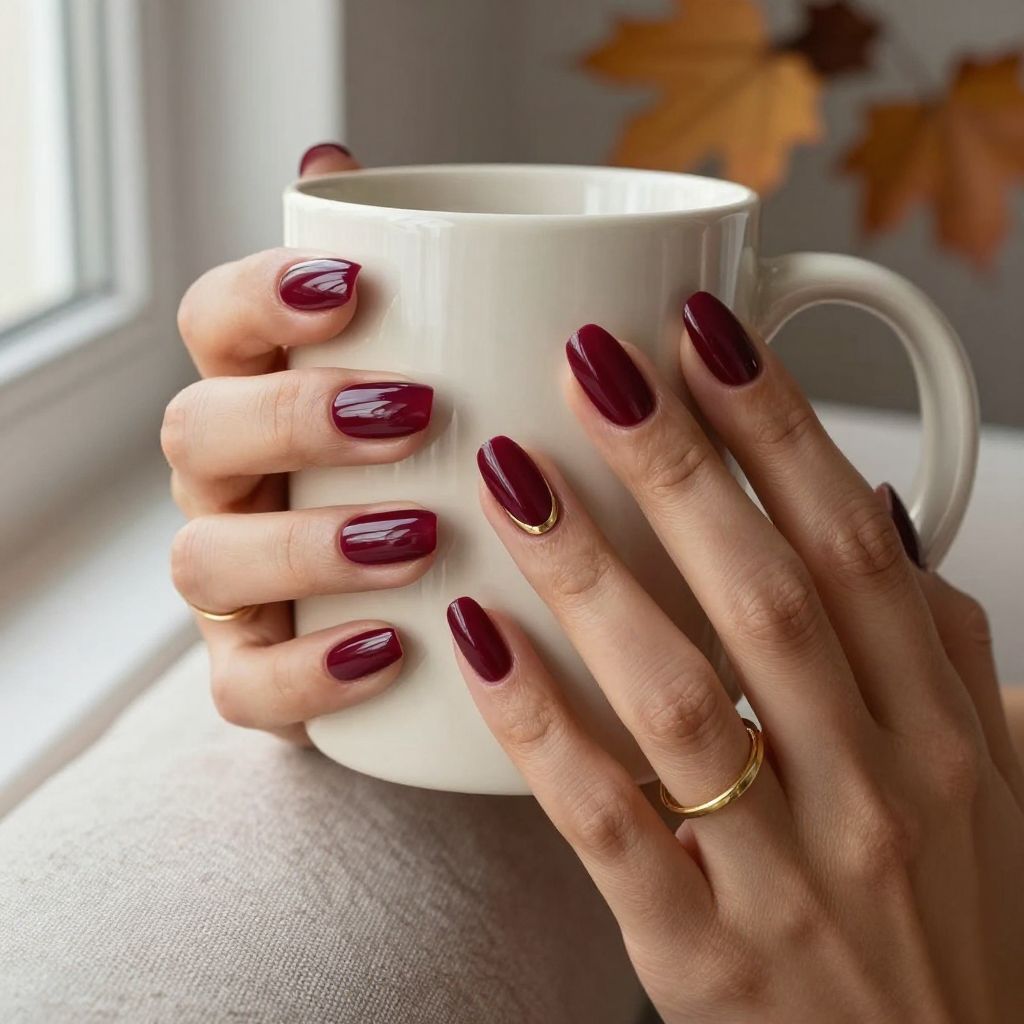 Deep Berry Almond Nails