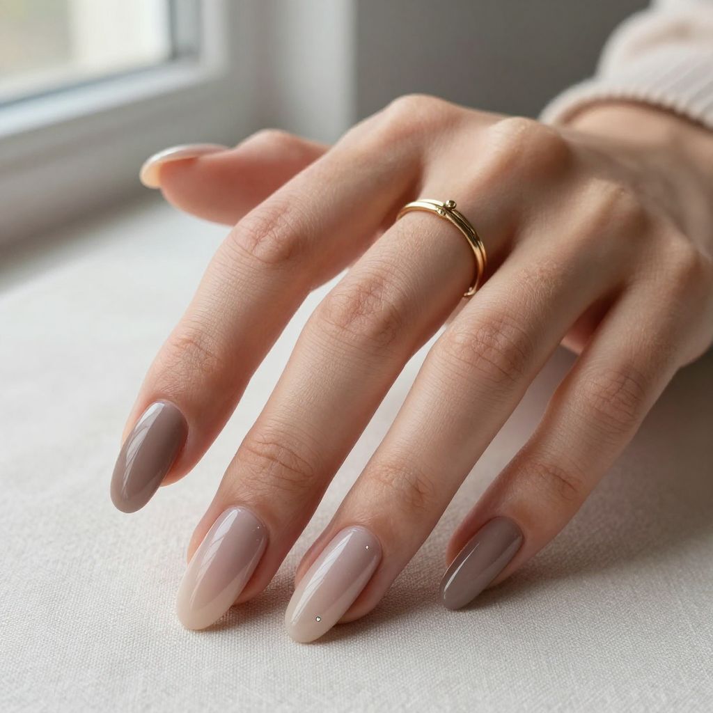 Smoky Taupe Ballet Nails