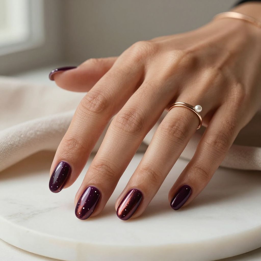Deep Plum with Metallic Accents