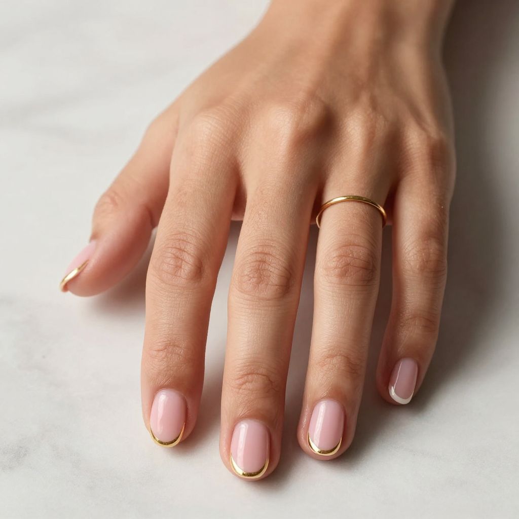 Soft Blush Pink with White Tips