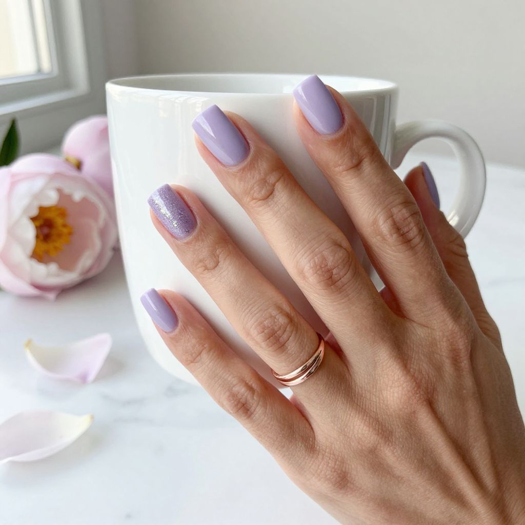 Soft Lavender with Glitter Accent