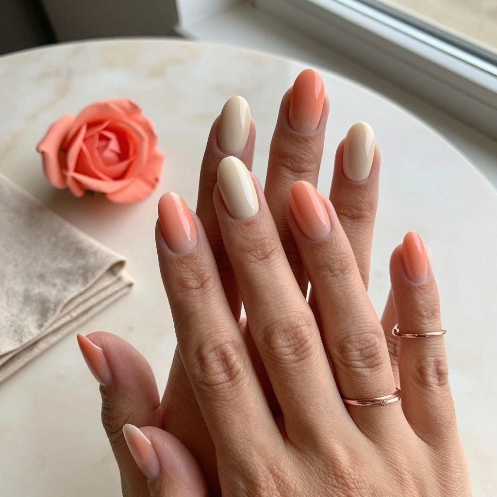 Coral Peach with Cream Base