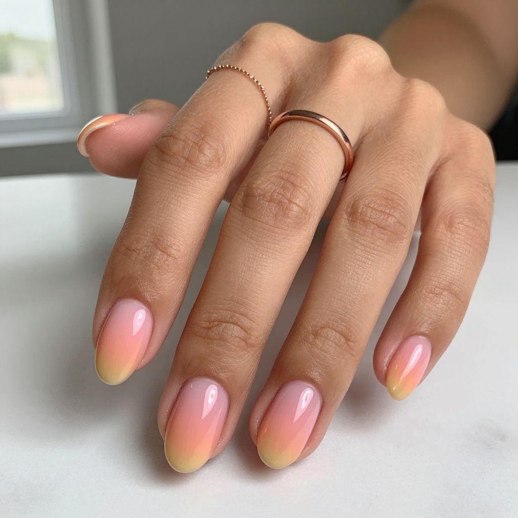 Soft Sunset Gradient Nails