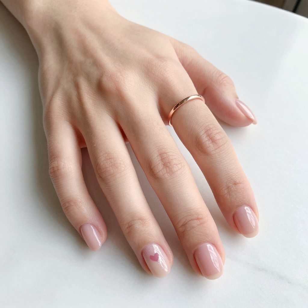 Strawberry Milk Short Round Nails