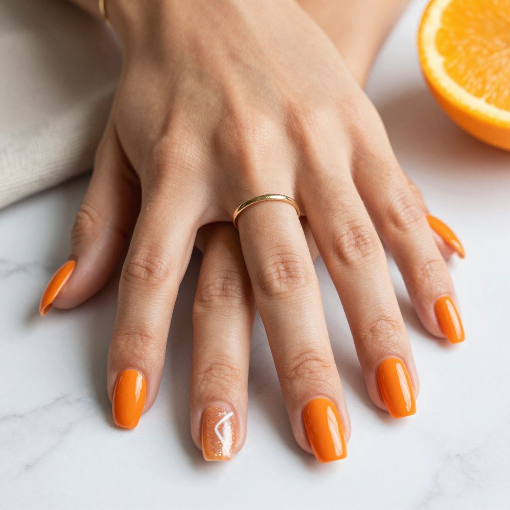 Tangerine Gloss Coffin Nails