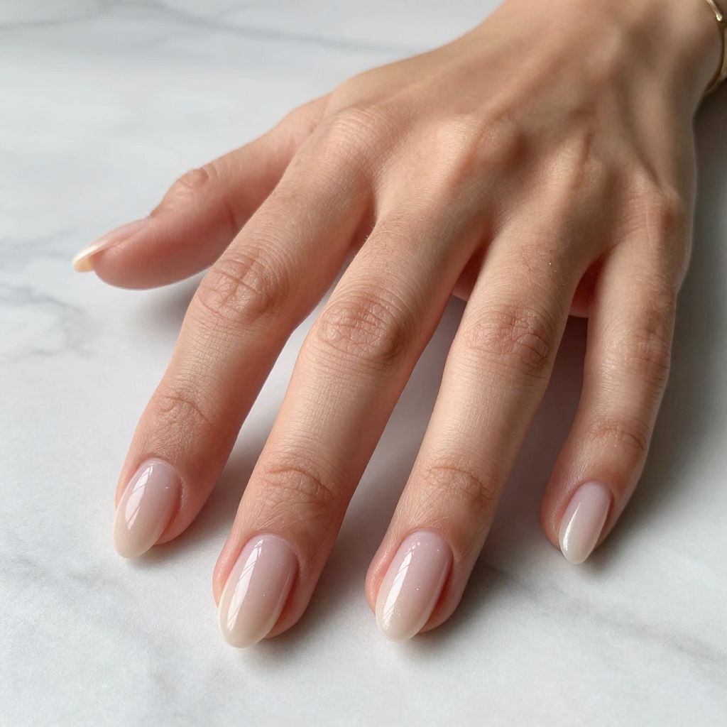 Milky Nude Almond Nails