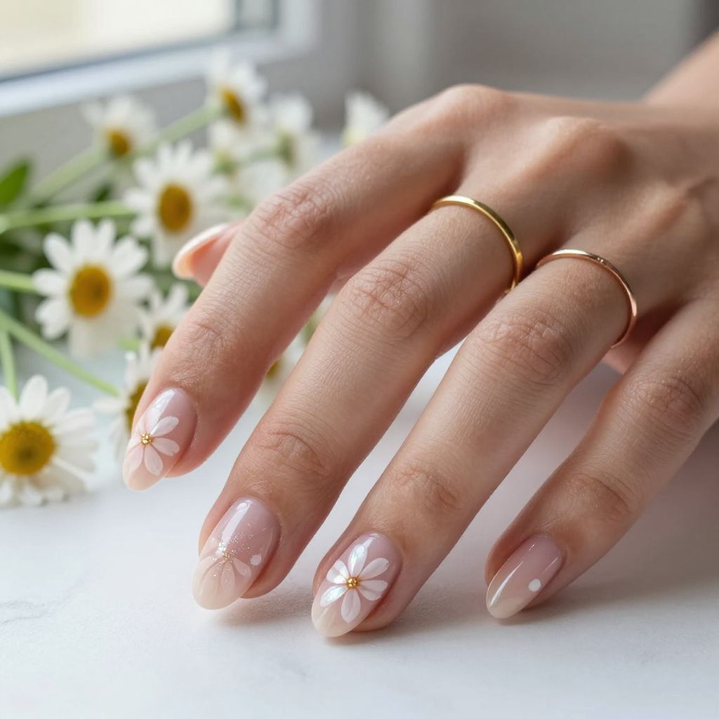 Floral Almond Nails