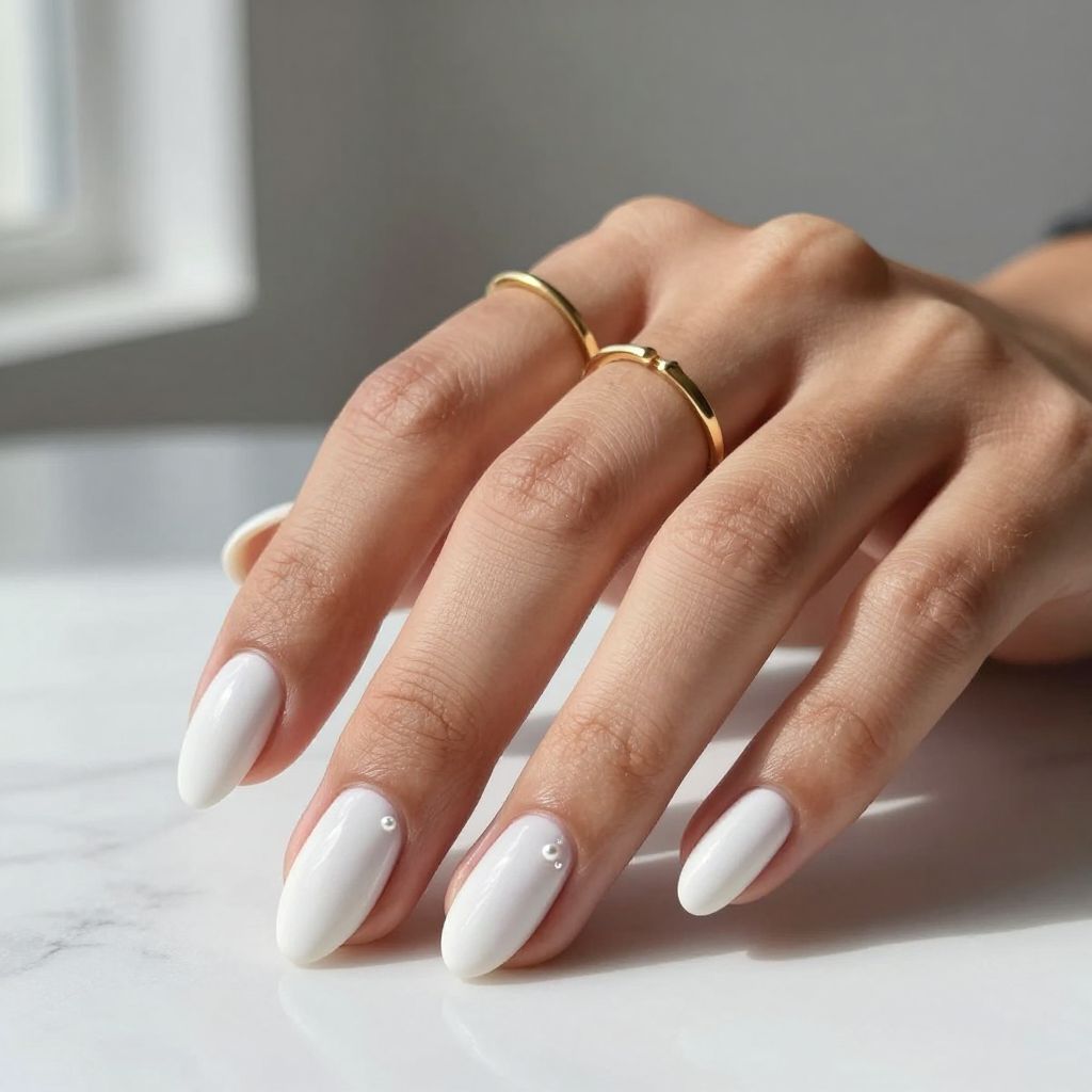 White Almond Nails