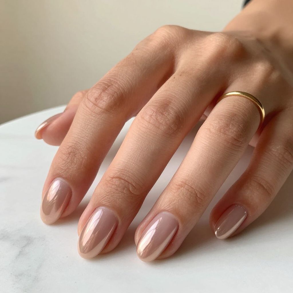 Chrome Almond Nails