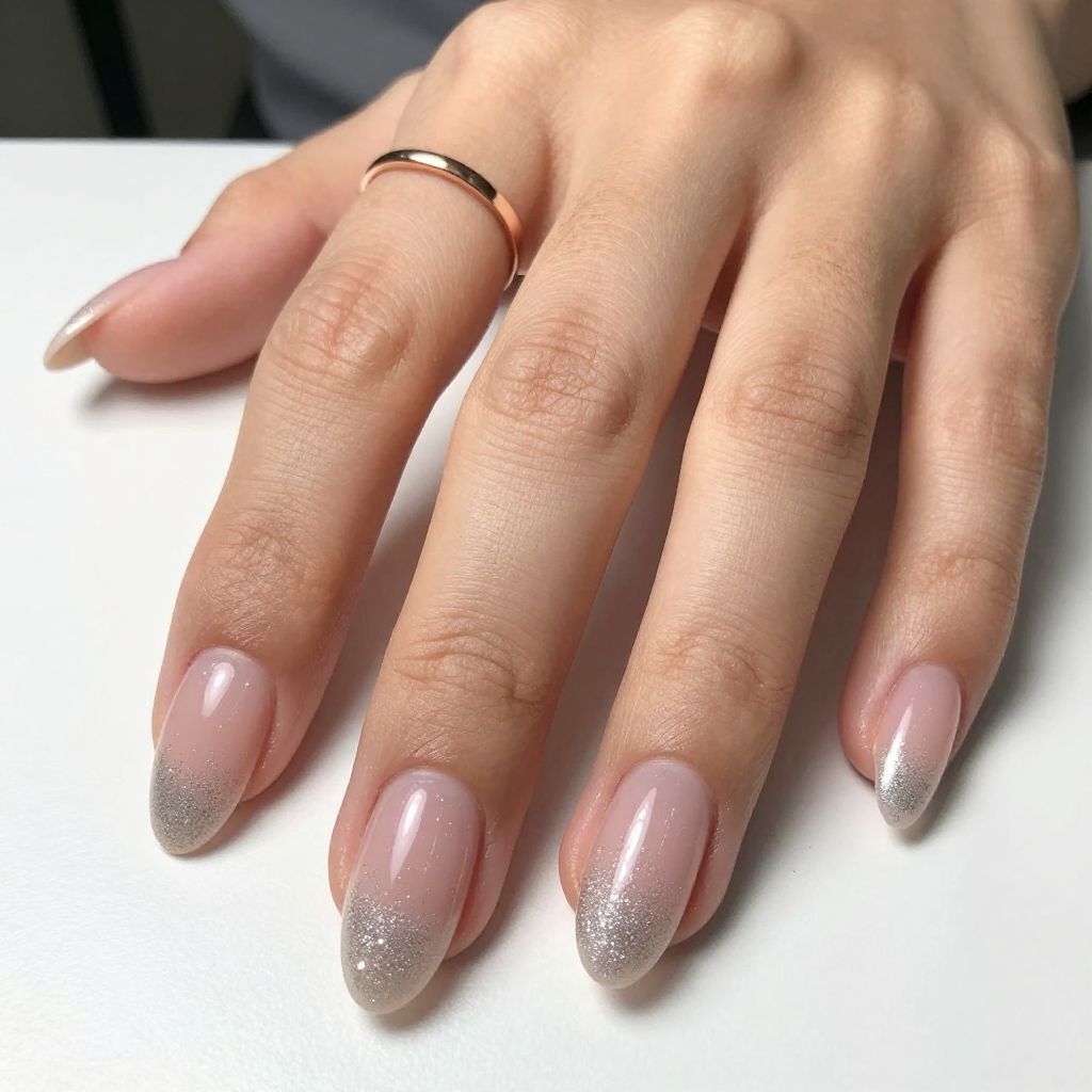 Glitter Fade Almond Nails