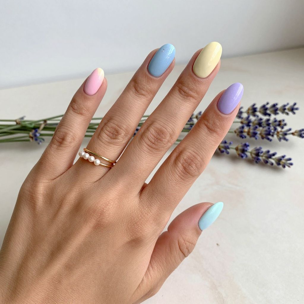 Pastel Almond Nails