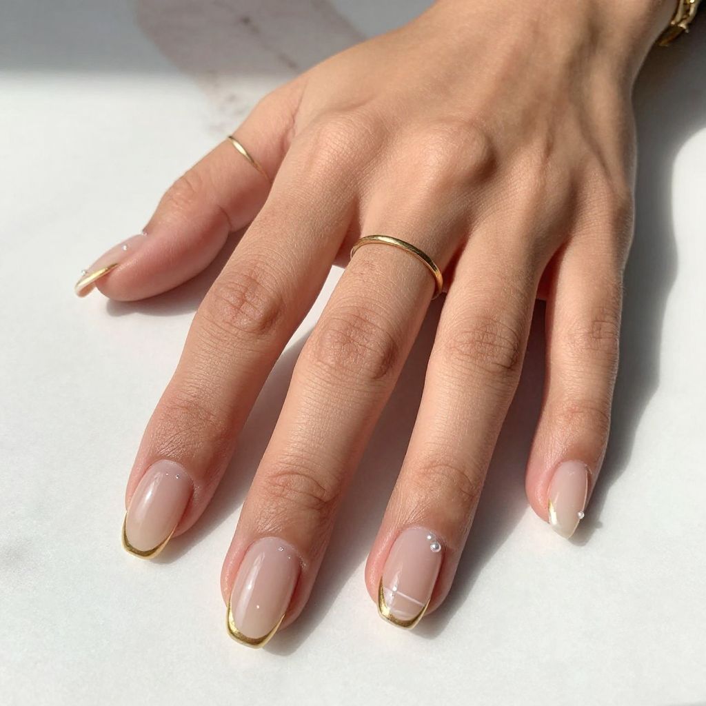 Milky Nude Coffin Nails