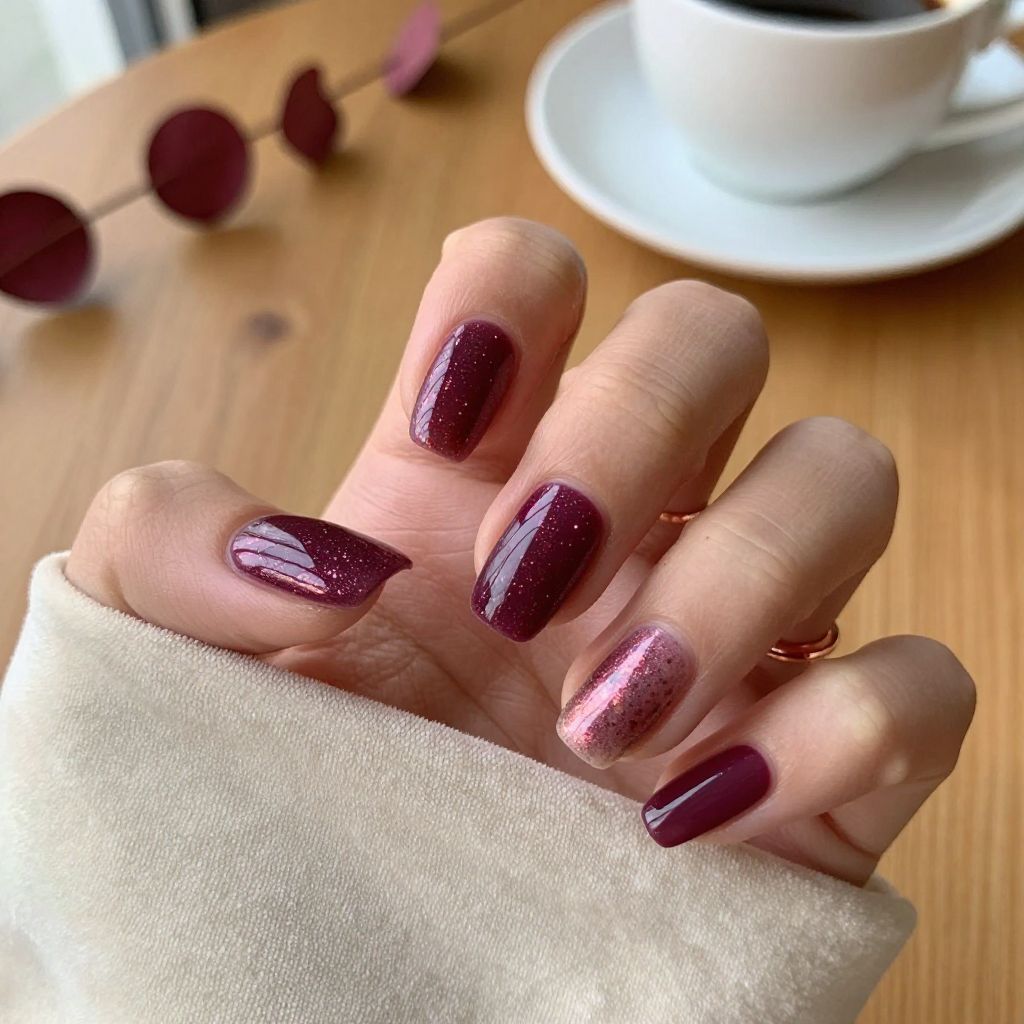 Deep Plum with Rose Gold Shimmer