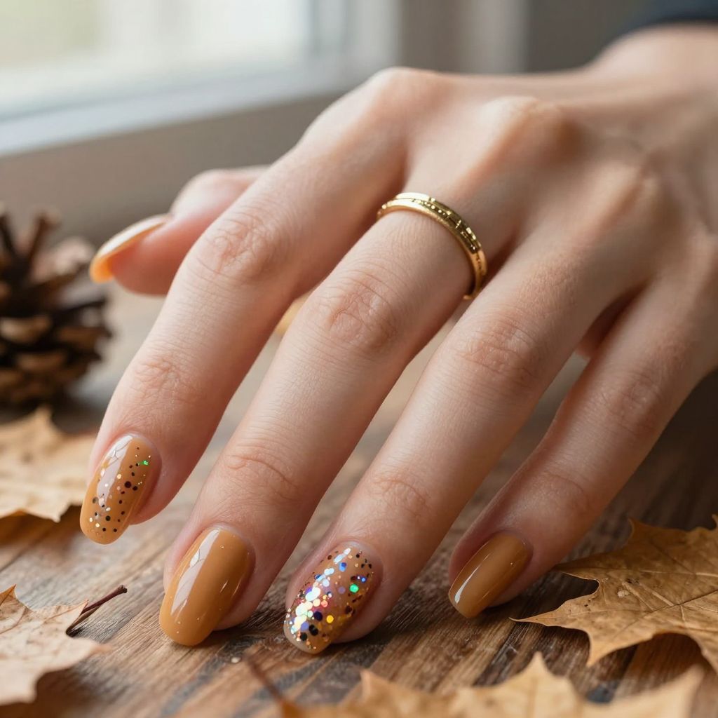 Caramel with Holographic Confetti