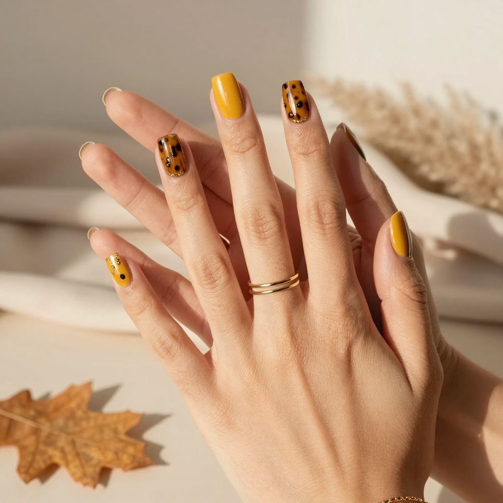 Mustard Yellow with Tortoiseshell Pattern