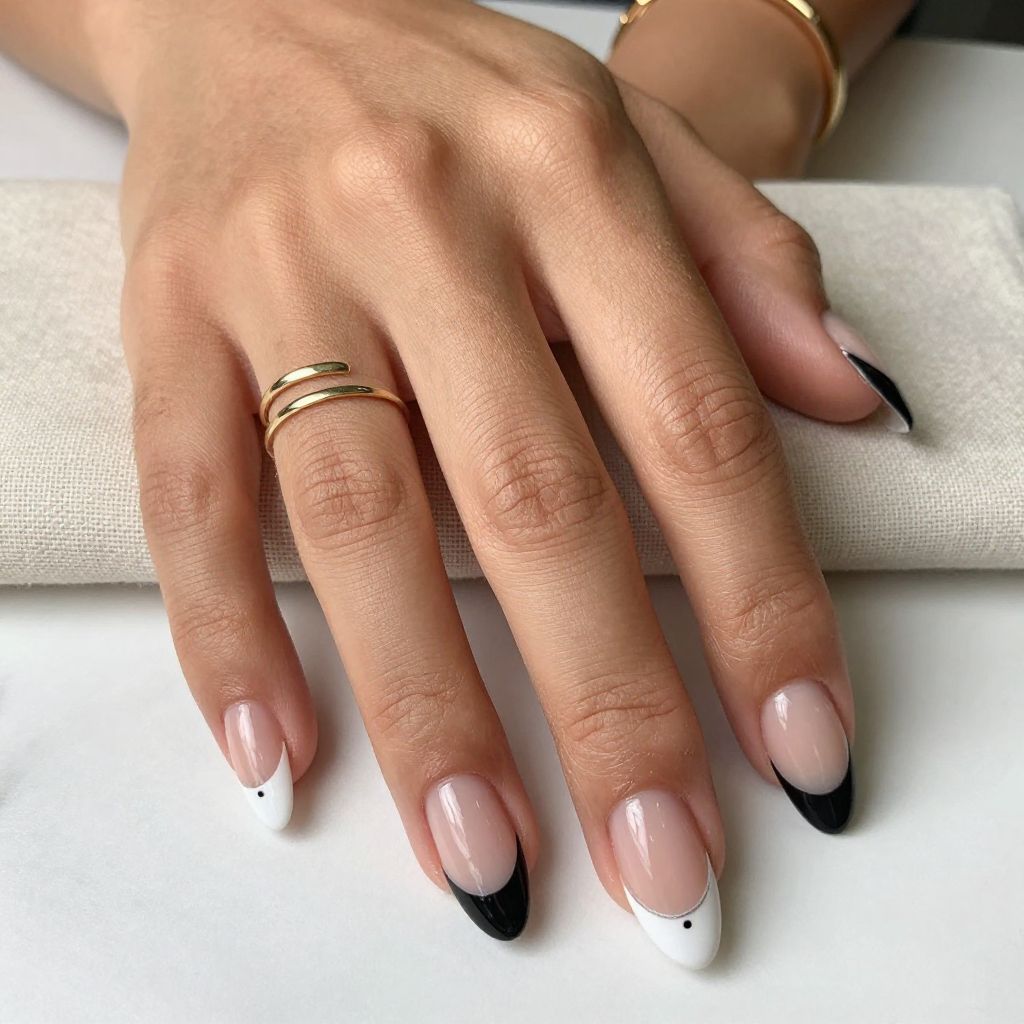 Black And White French Tip Mix
