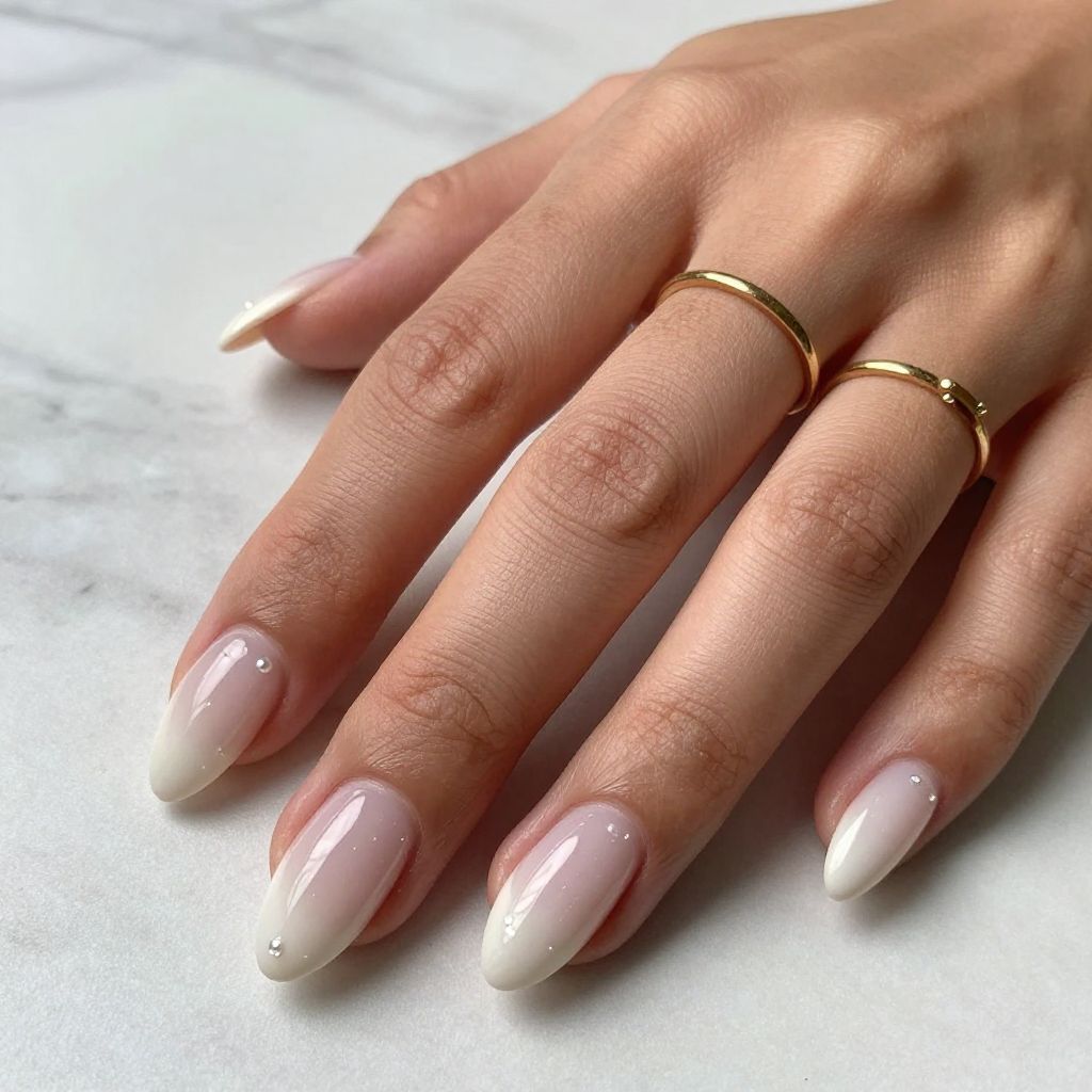Almond Nails With Milky French Tips