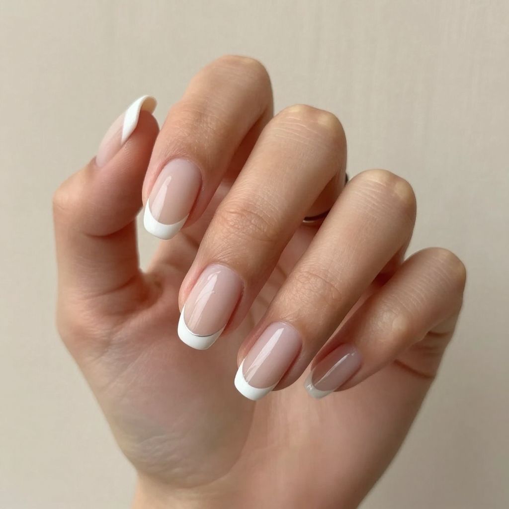 Micro French Tips On Bare Nails