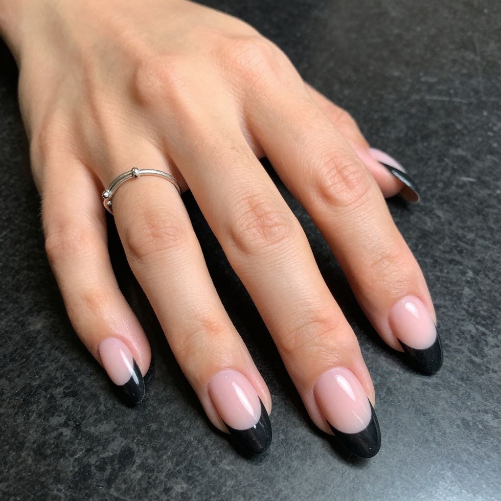 Bold Black French Tips