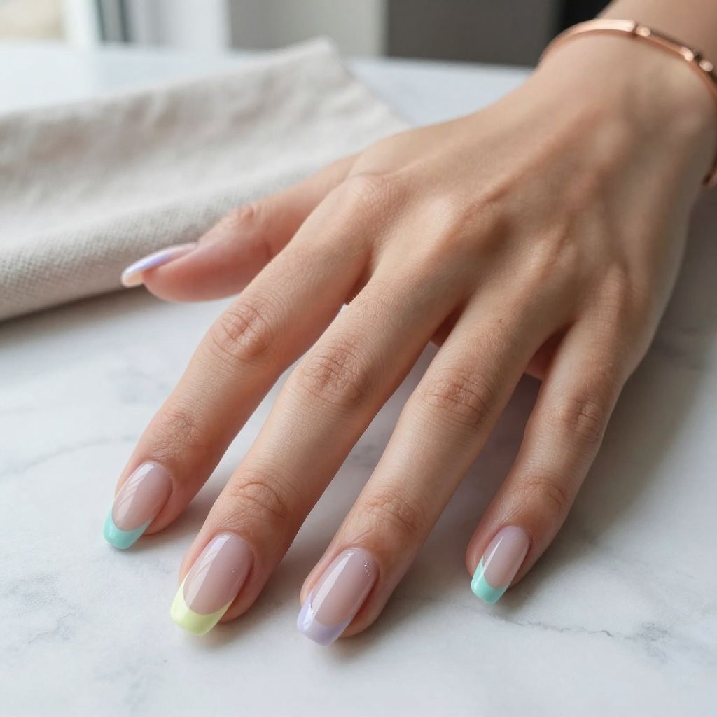 Colored Pastel French Tips