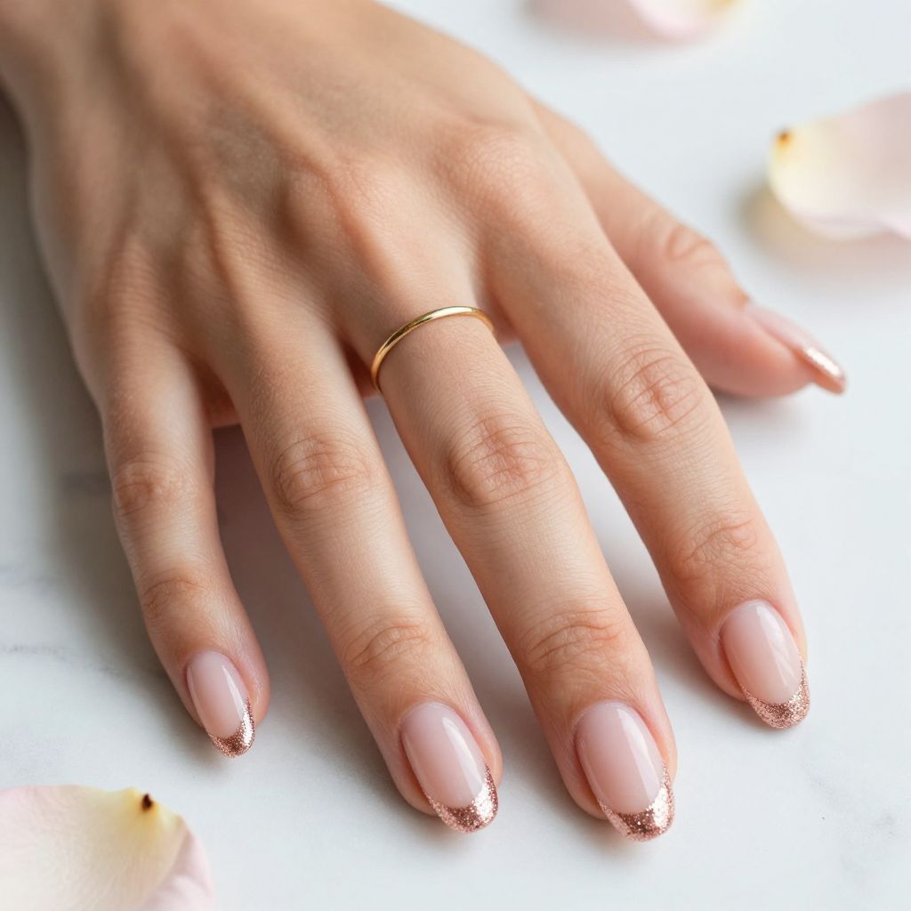 Glitter French Tip Nails