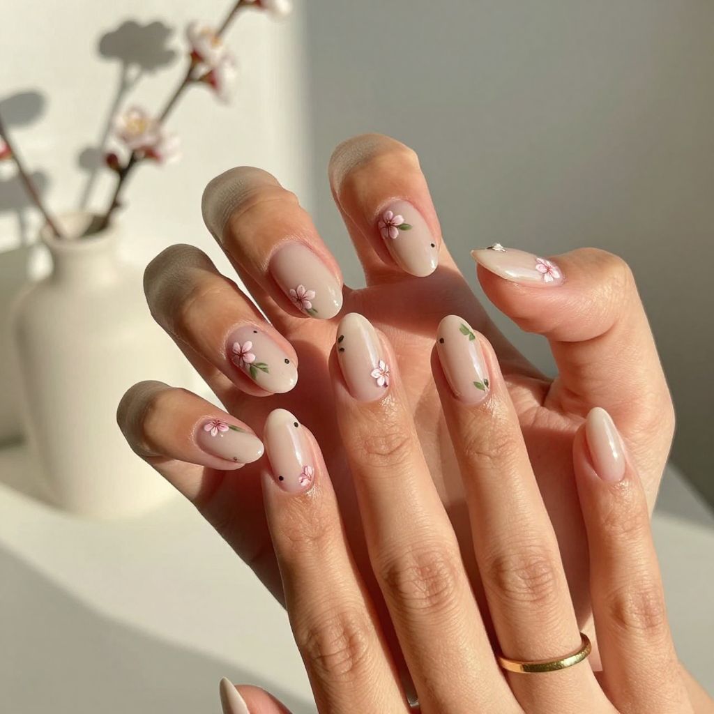 Delicate Floral Accents on Neutral Base