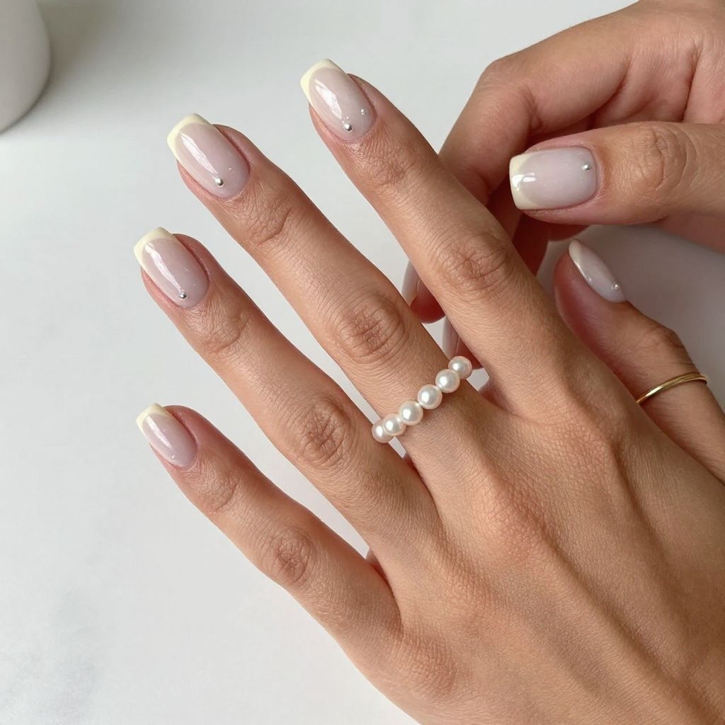 Soft Milky Square Nails