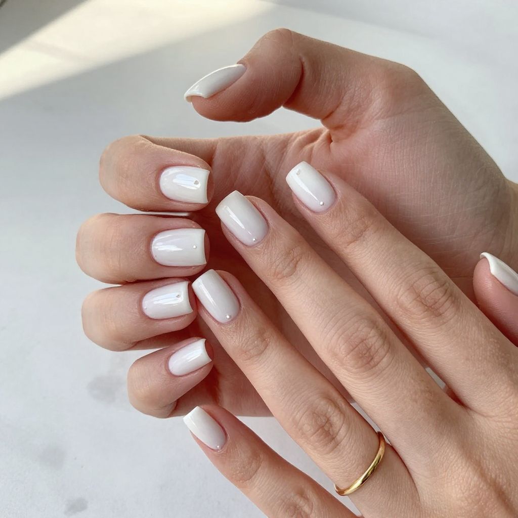 White Square Nails