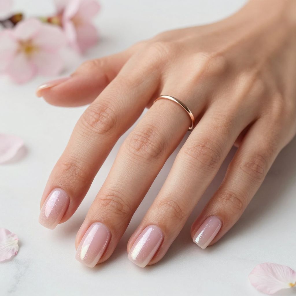 Glazed Pink Square Nails