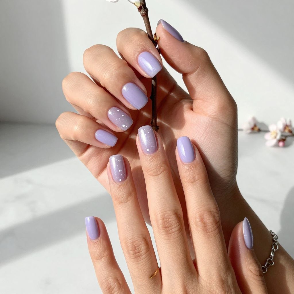 Soft Lavender with Delicate Star Designs