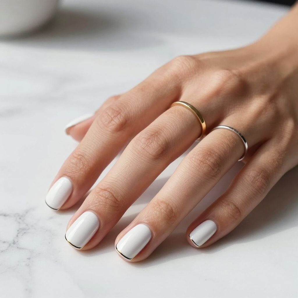 Classic White with Minimalist Black Outline