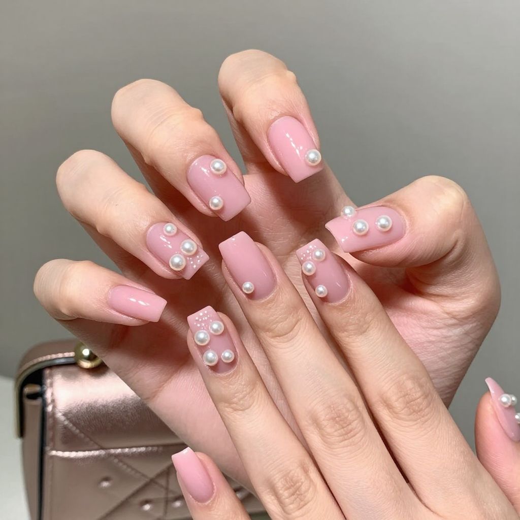 Pink nails idea 12