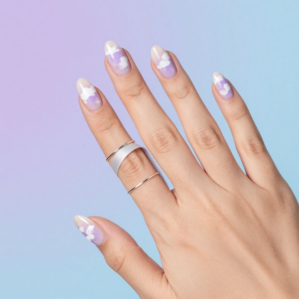 Lavender cloud almond nails