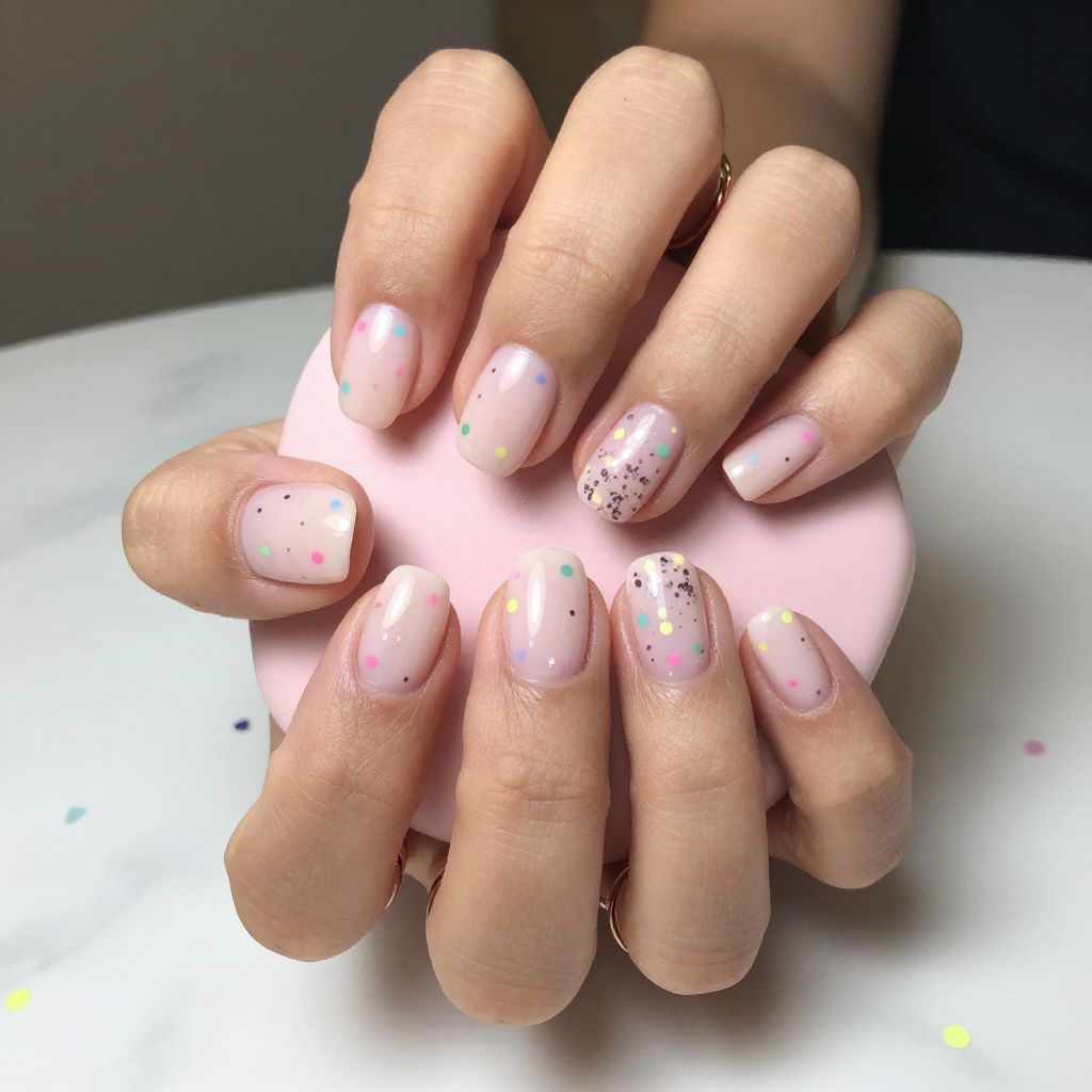 Confetti Dot Party Nails