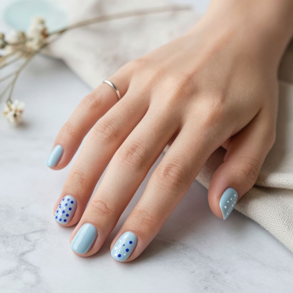 Blueberry Dot Nails