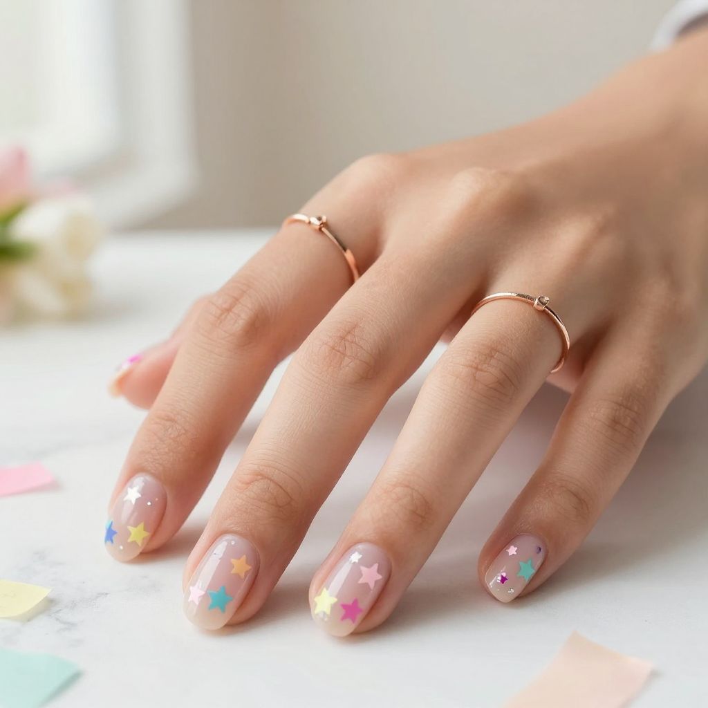 Clear Base With Colorful Stars