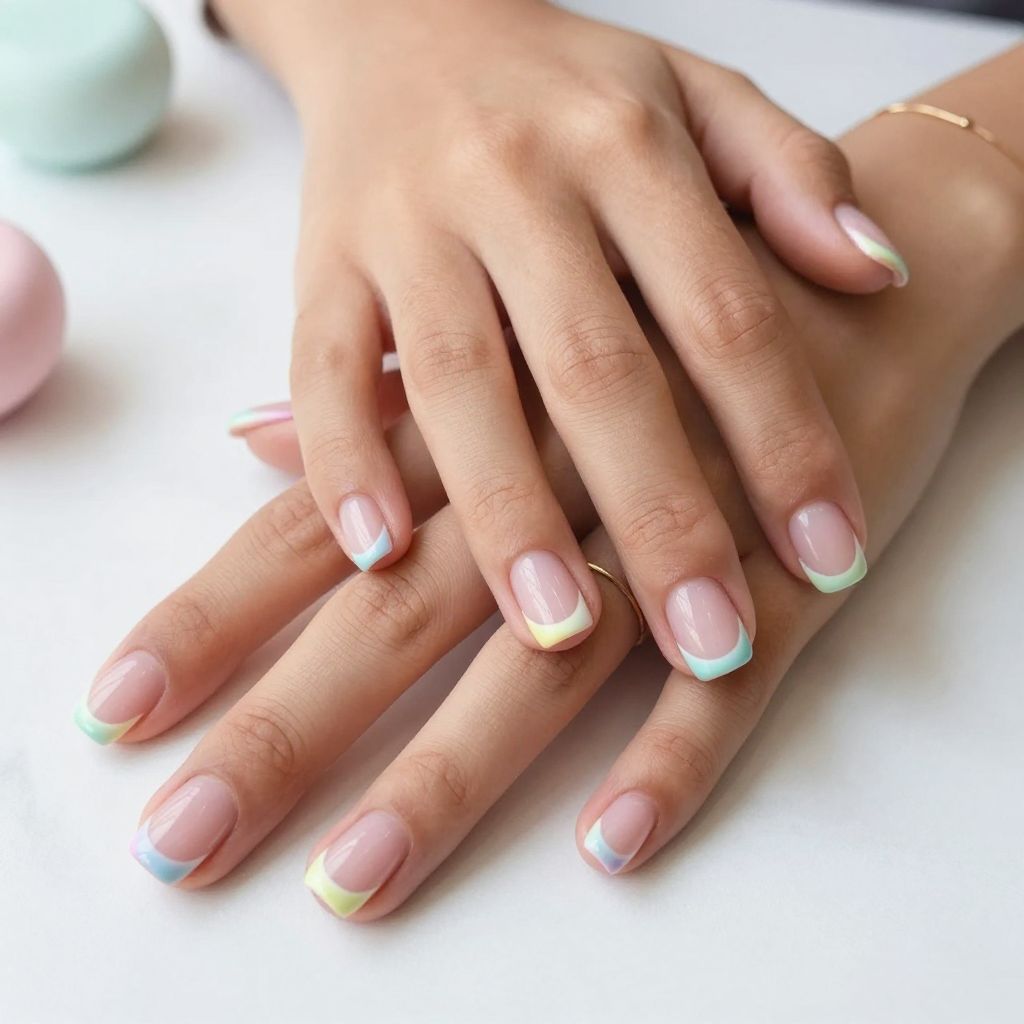 Rainbow French Tips