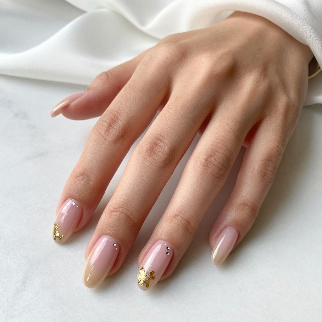 Soft Blush Ombre with Gold Accents