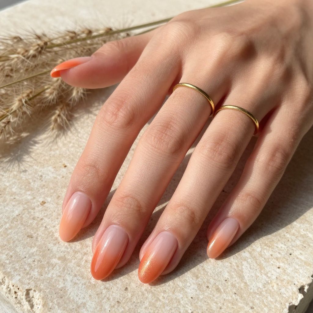 Soft Peach with Coral Ombre Sunset