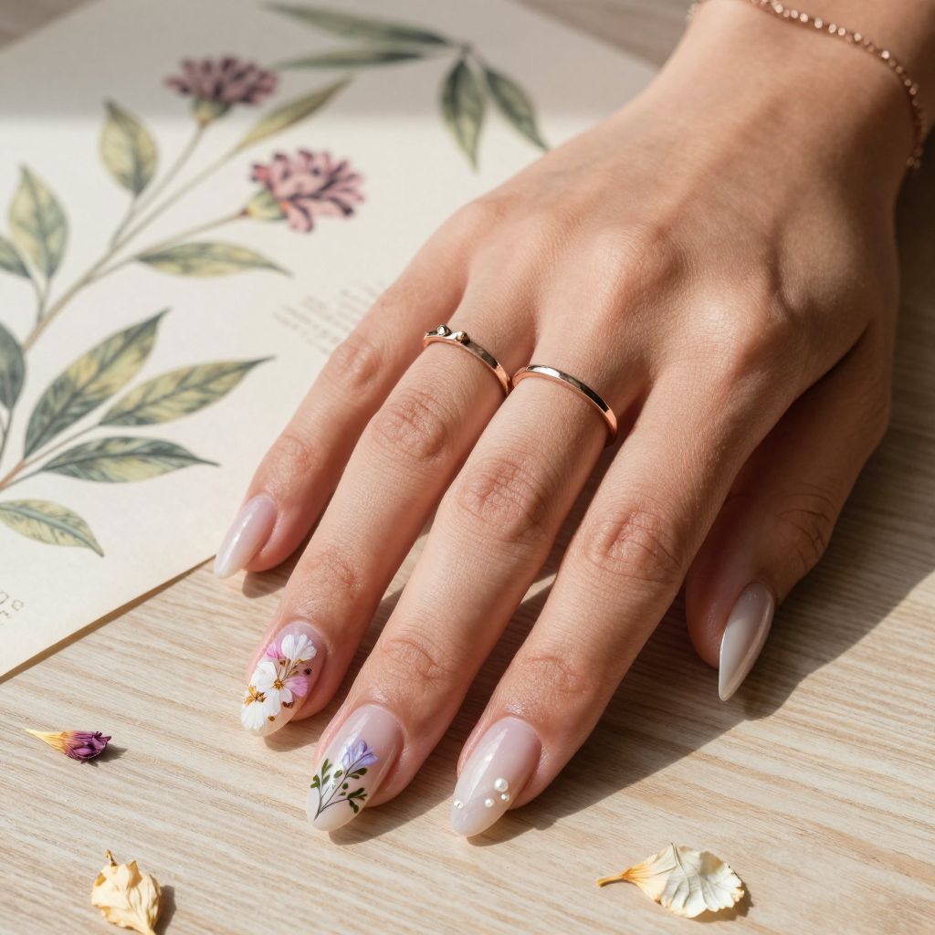 Dusty Rose with Pressed Flowers