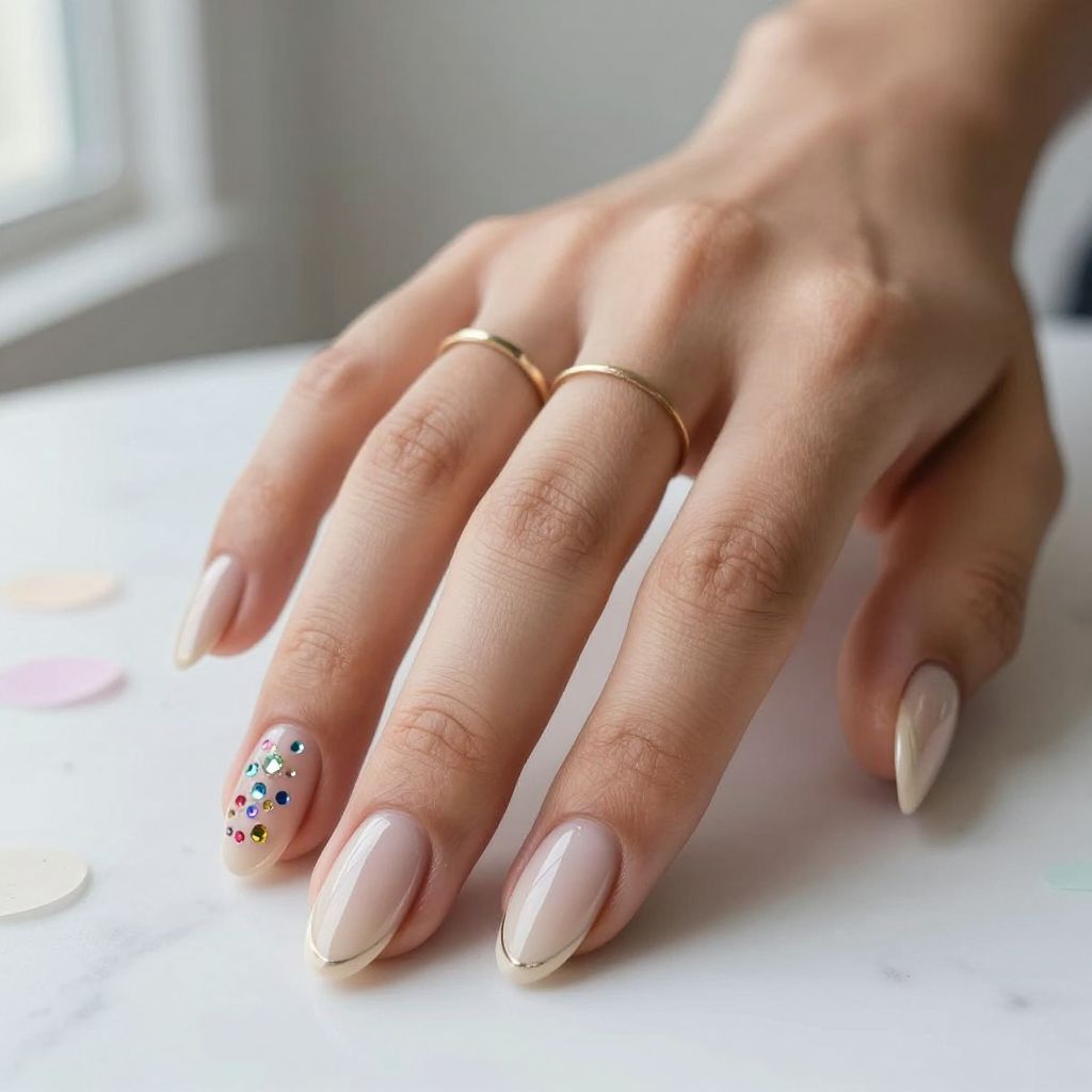 Soft Nude With Birthday Gems