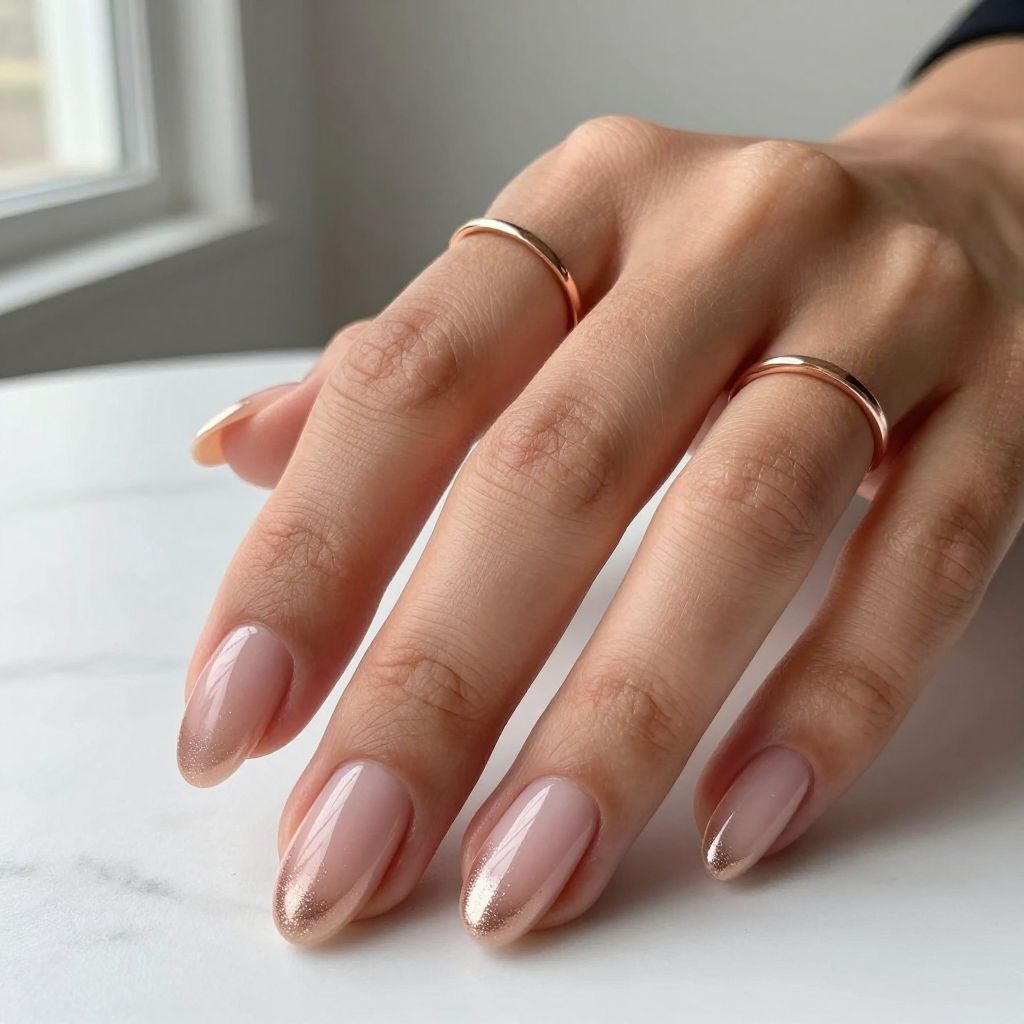 Rose Gold Gradient Nails