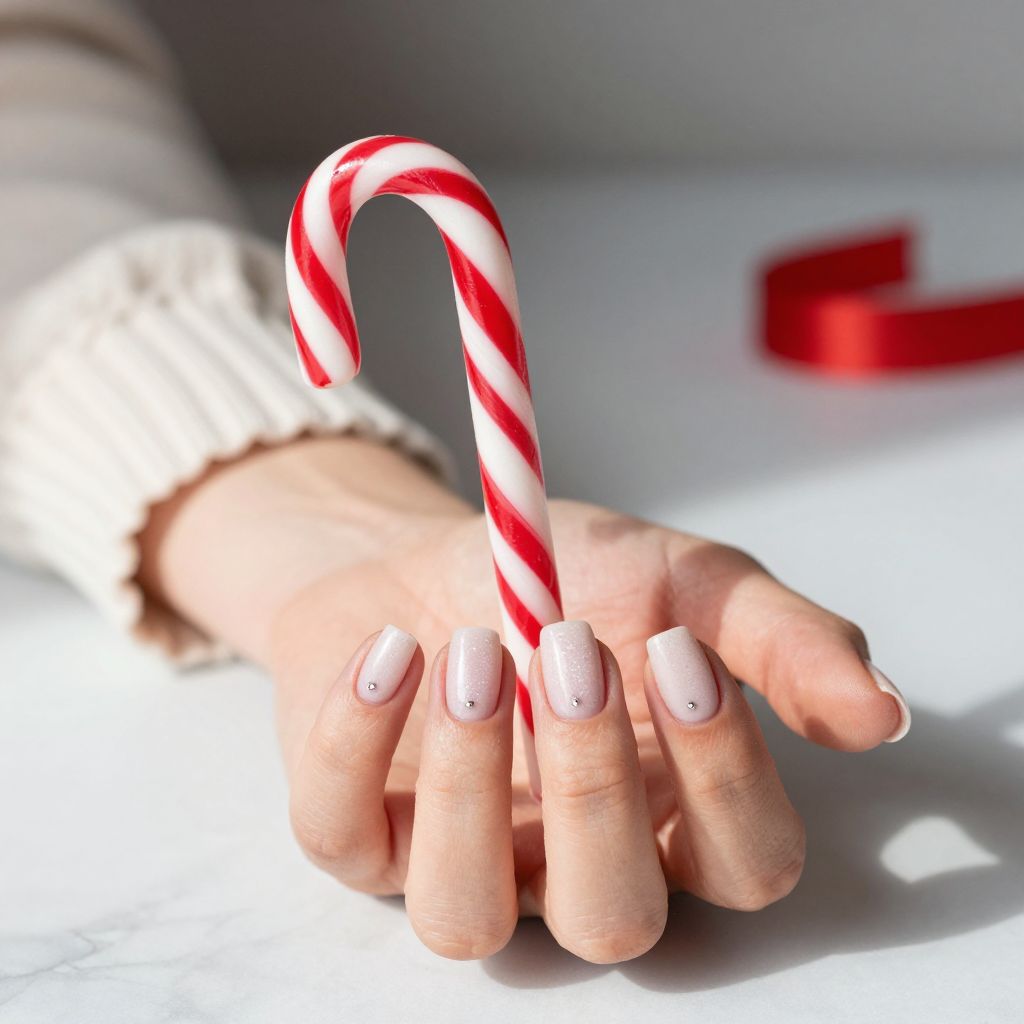 Candy Cane Swirl Christmas nails