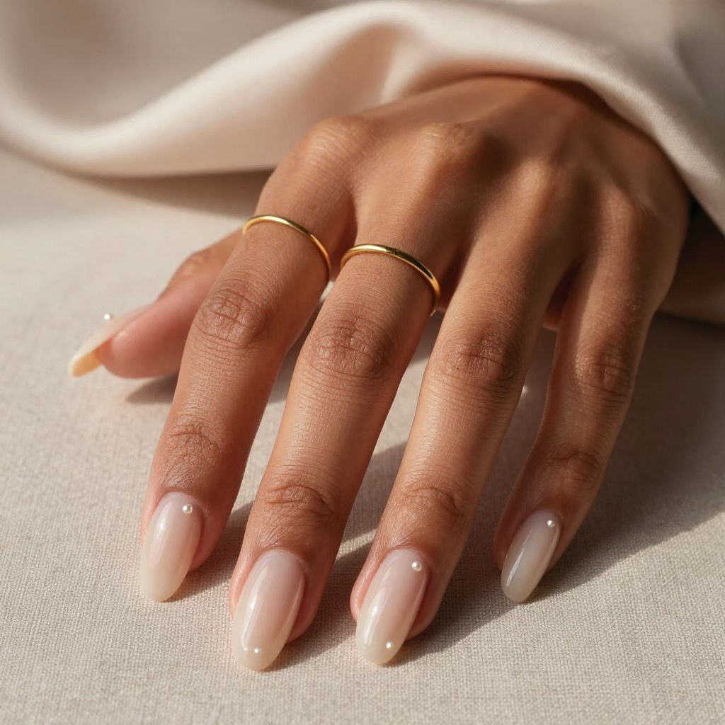 Milky Nude Coffin Nails