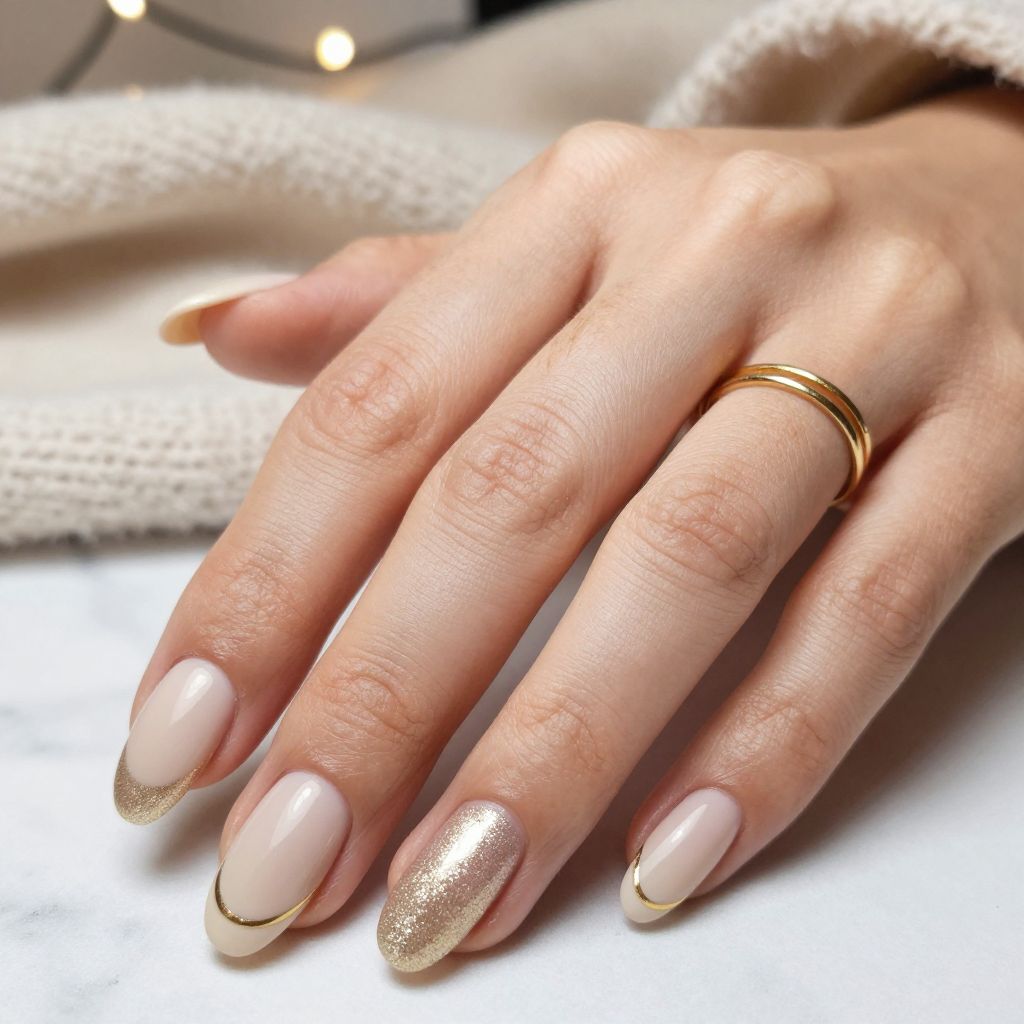 Ombre Glitter (Nude to Sparkle) with Matte Top