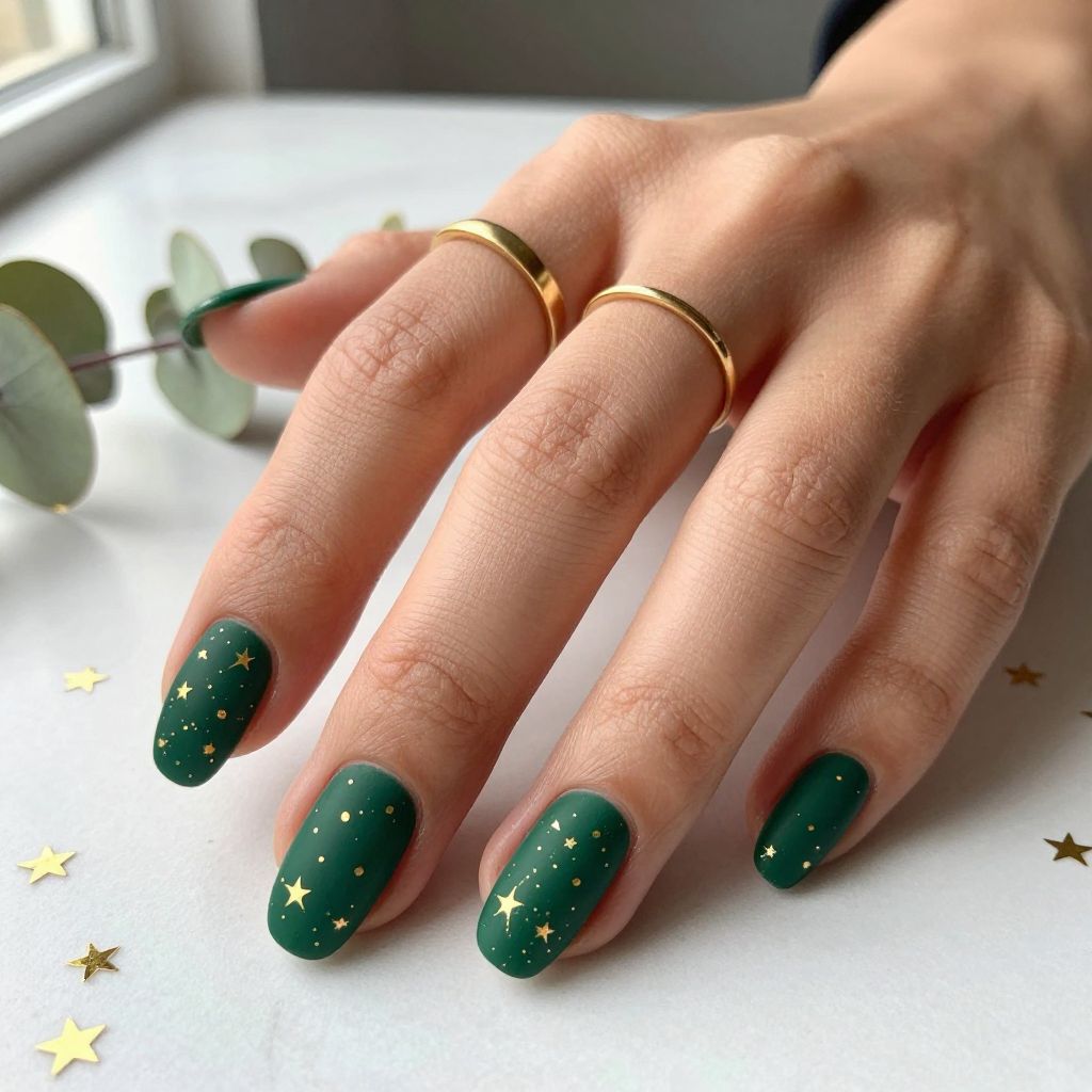 Forest Green Matte with Gold Constellations