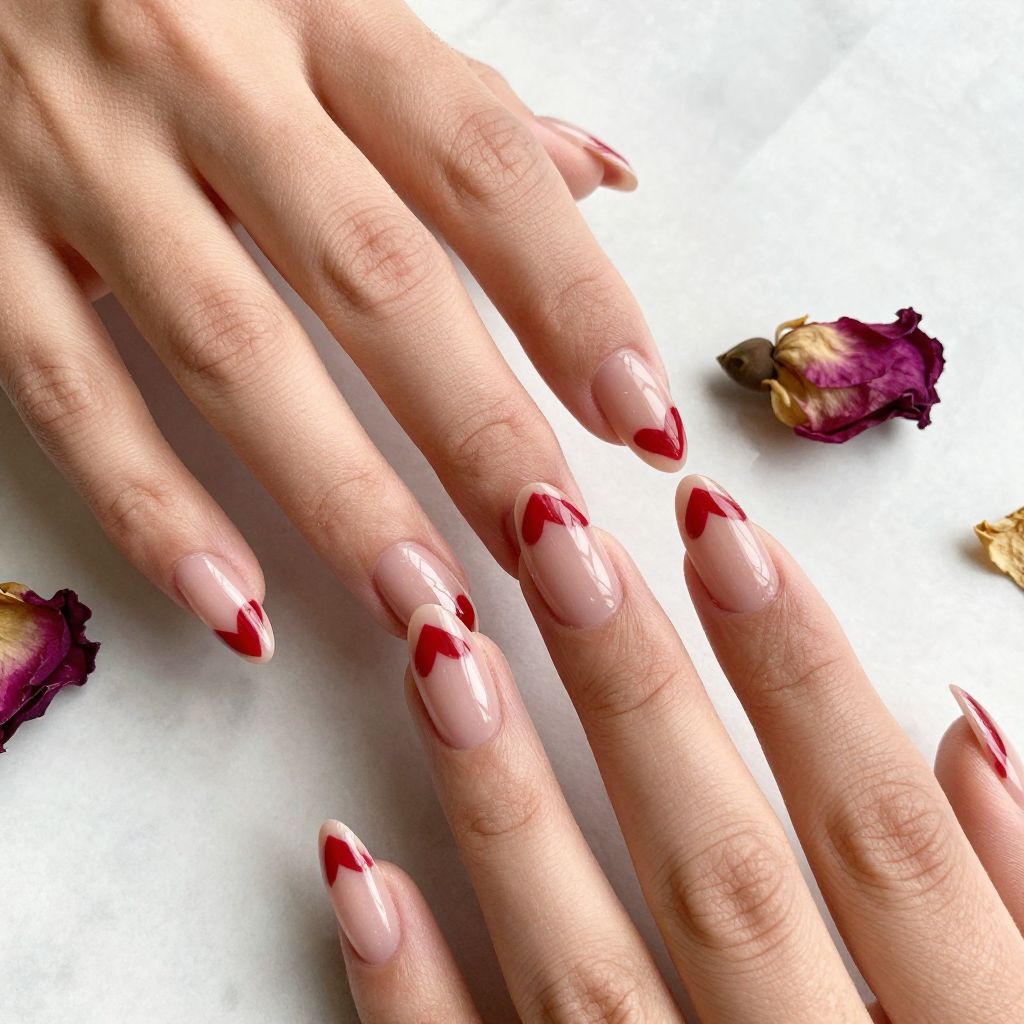 Negative space heart tips