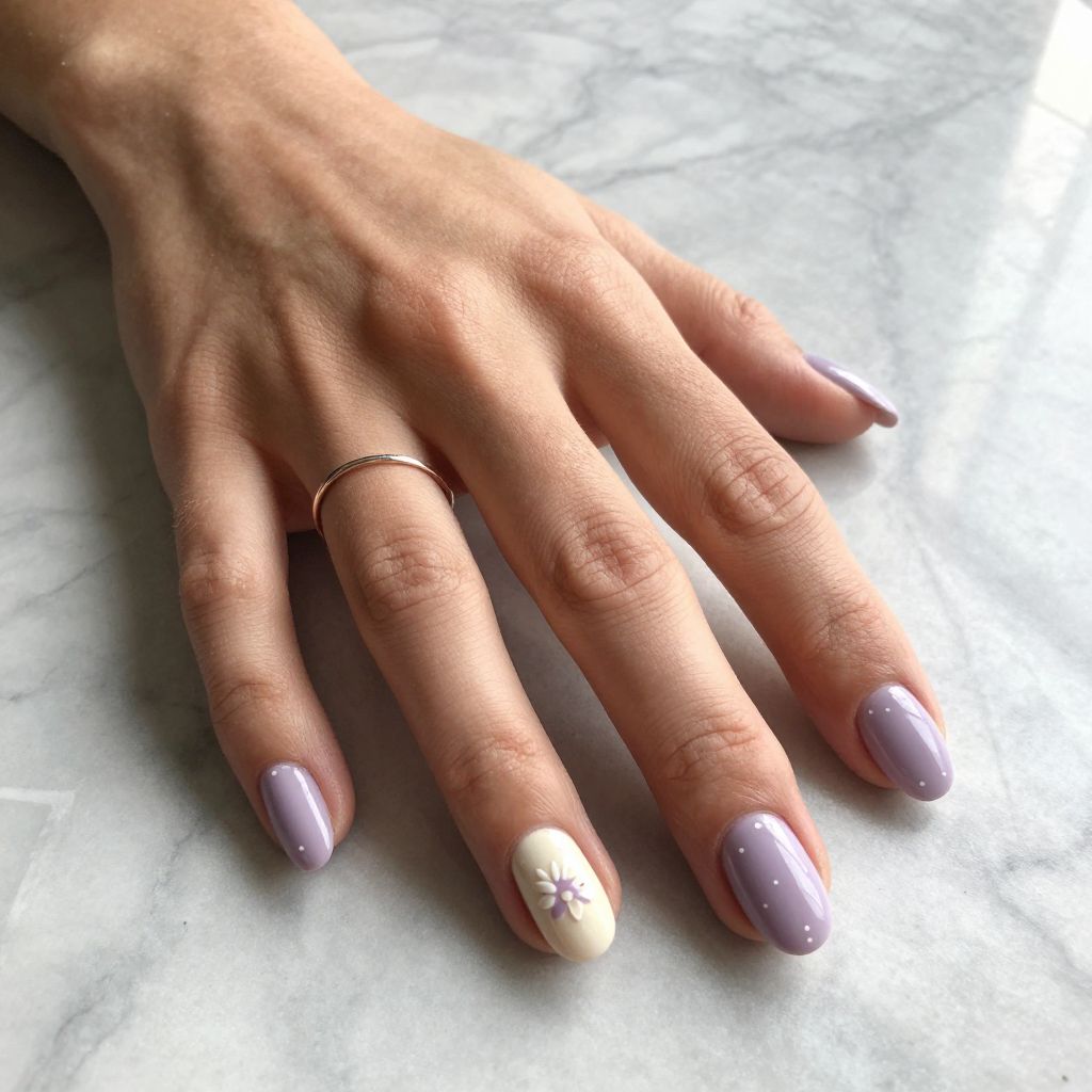 Soft lavender nails