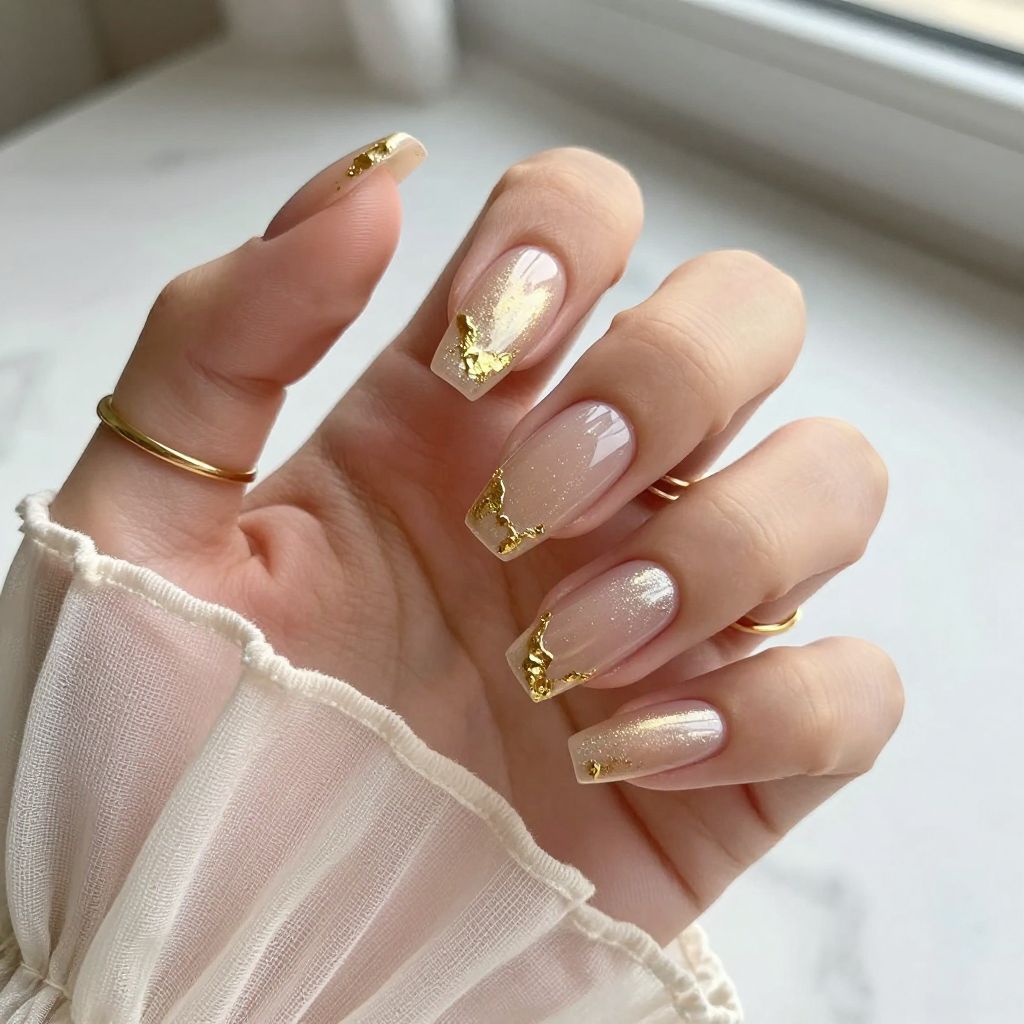 Milky Quartz Coffin Nails