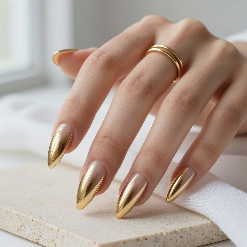 High Shine Chrome Gold Stilettos